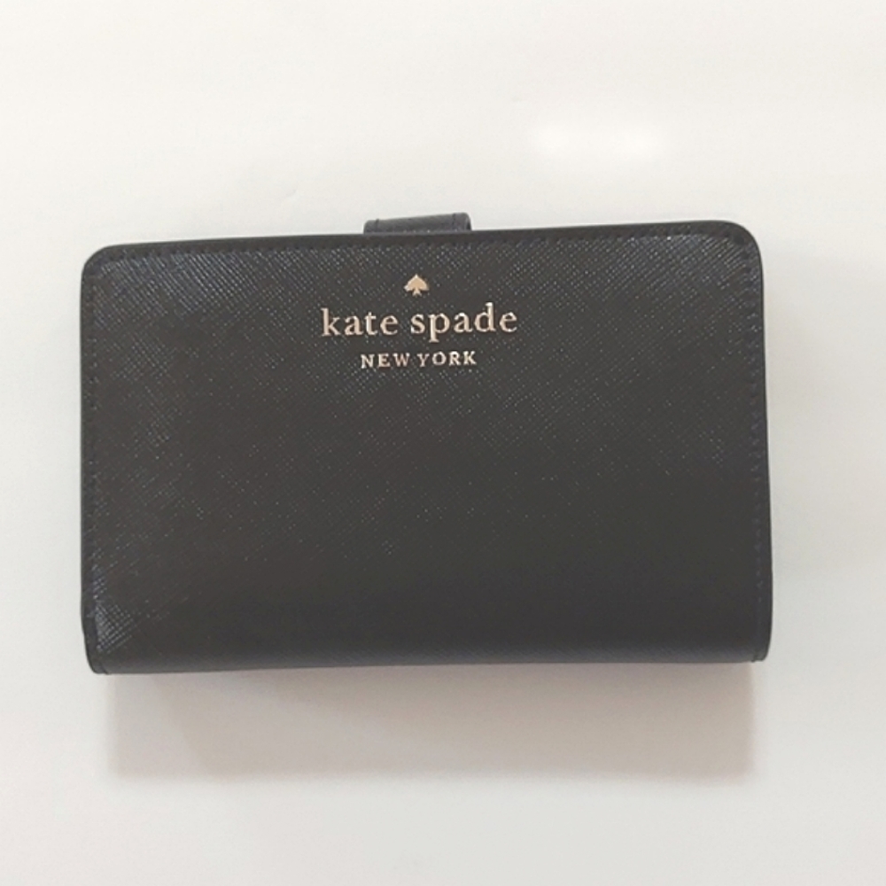 NWT Kate Spade NY Staci ifold Wallet Saffiano Leather Black